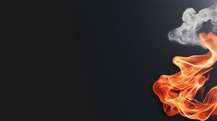 Poster - Vibrant Flames and Smoke on Dark Background