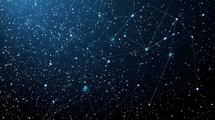 Poster - Abstract Network Connection Background with Stars