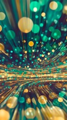 Poster - Abstract Bokeh Background with Teal and Gold Colors