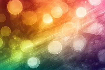 Poster - Abstract Bokeh Background with Rainbow Colors and Light Streaks