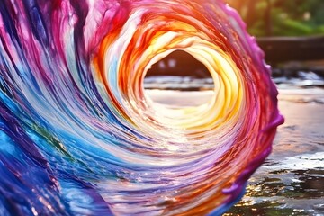 Poster - Abstract Rainbow Wave Tunnel