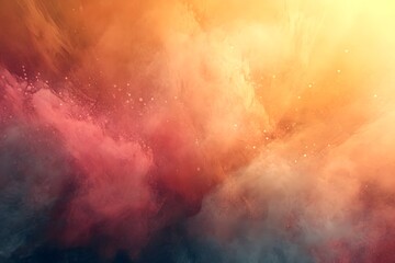 Poster - Abstract Orange and Red Smoke Background with Glittering Lights