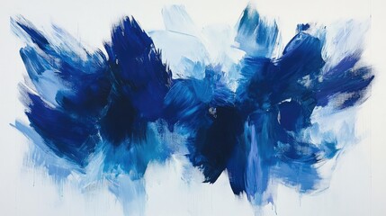 Poster - Abstract Blue Brush Strokes for Modern Art Decor