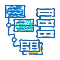 Sticker - uml diagrams analyst doodle icon sketch vector. uml diagrams analyst sign. isolated symbol illustration