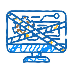 Sticker - system maintenance analyst doodle icon sketch vector. system maintenance analyst sign. isolated symbol illustration