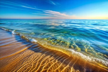 Ocean waves lapping onto sandy beach