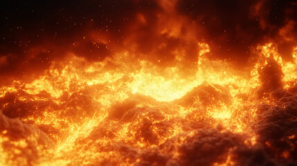 Poster - Dramatic,fiery blaze of intense heat and flames erupting with scorching energy and explosive power,creating a surreal,apocalyptic scene of destruction and cataclysmic disaster.