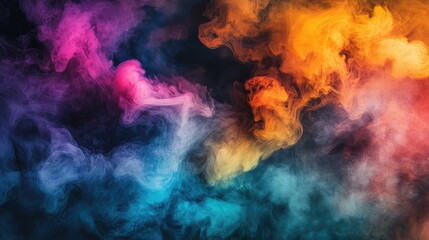 Poster - Colorful Smoke Swirls in Abstract Background