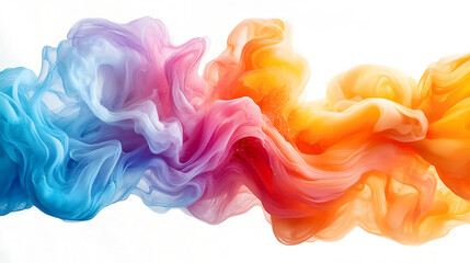 Poster - Vibrant Abstract Artwork Isolated on Clean White Background for Photography. Colorful Digital with Geometric Patterns,Shapes and Textures.
