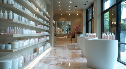 Poster - A spa shop, store, with cream style.