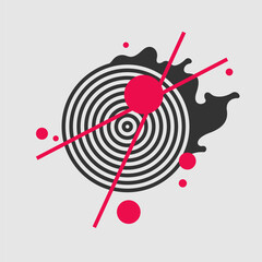 Fototapete - Geometric poster with different shapes. Modern abstract background. Vector illustration.