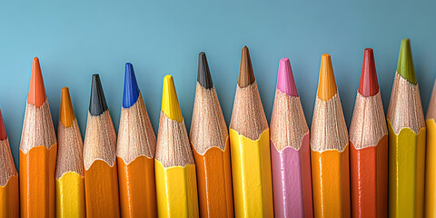 Poster - Pencils on a background for a digital art project or advertisement, writing, drawing, school supplies