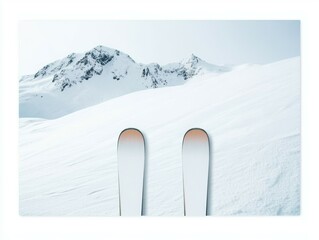 New Year Skiing Sports in White and Grey Atmosphere