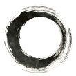 © Mariquita vector - Black ink circle stroke on white background representing simplicity and balance. The brushstroke conveys motion and zen, creating a minimalist and meditative artwork
