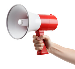 Hand Holding Megaphone Isolated on Transparent Background PNG
