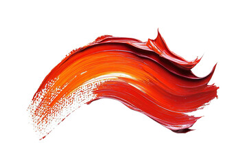 Aufkleber - Abstract red brushstroke on a white background, conveying creativity and artistic expression.