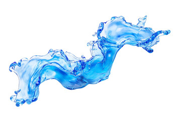 Poster - Abstract blue water splash on a white isolated background.