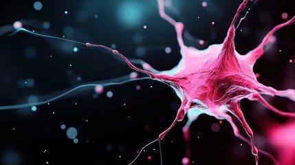 Poster - Abstract visualization of a complex network topology with interconnected nodes and lines, highlighting data flow.
