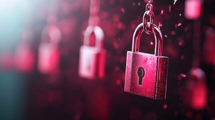 Poster - A digital representation of a firewall blocking malicious attacks, showcasing network security.