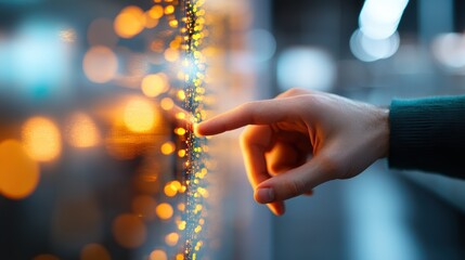 Canvas Print - A close up of a touch screen displaying real time data from a production line, illustrating the use of data analytics in smart factories.