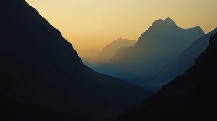 Canvas Print - Serene Mountain Landscape at Sunrise