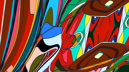 Aufkleber - Illustration of colorful liquid and fluid abstract for the banner template, Summer Music 2025