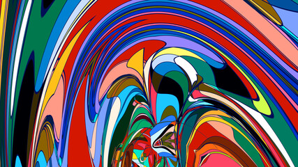 Aufkleber - Illustration of colorful liquid and fluid abstract for the banner template, Summer Music 2025