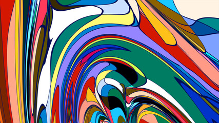 Aufkleber - Illustration of colorful liquid and fluid abstract for the banner template, Summer Music 2025