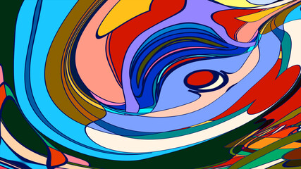 Aufkleber - Illustration of colorful liquid and fluid abstract for the banner template, Summer Music 2025
