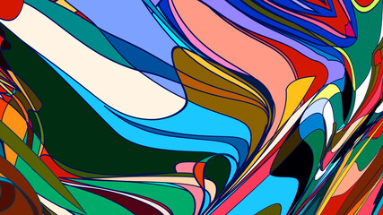 Aufkleber - Illustration of colorful liquid and fluid abstract for the banner template, Summer Music 2025