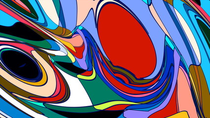 Aufkleber - Illustration of colorful liquid and fluid abstract for the banner template, Summer Music 2025