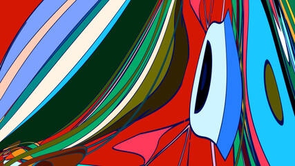 Aufkleber - Illustration of colorful liquid and fluid abstract for the banner template, Summer Music 2025