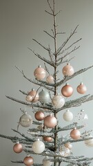 Wall Mural - Decorative Christmas tree with ornaments.