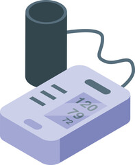 Poster - Digital blood pressure monitor is taking a blood pressure reading