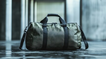 Stylish duffle bag with a modern look and practical features, ideal for carrying gear or personal items.