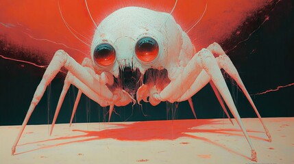 Poster - Surreal Creature with Red Eyes and Long Legs