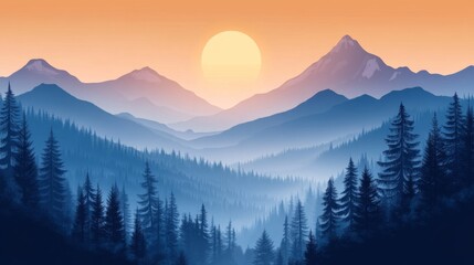 Wall Mural - Serene Mountain Sunrise