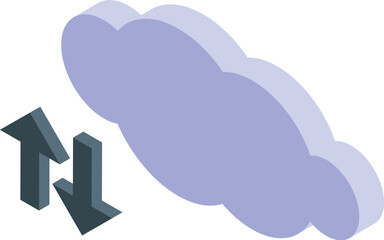 Poster - This isometric icon represents the concept of cloud computing data transferring with up and down arrows