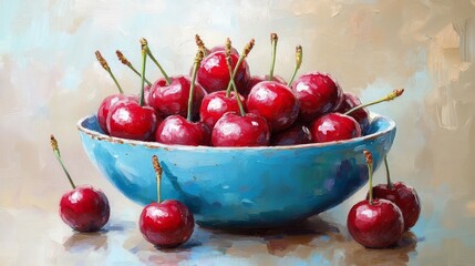 Canvas Print - Bowl of Cherries Art