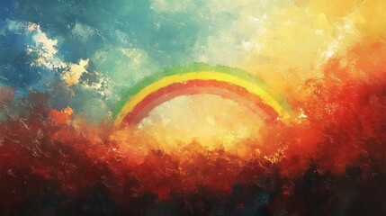 Canvas Print - Abstract Vibrant Rainbow Painting