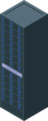 Poster - This isometric icon represents a modern server tower storing big data