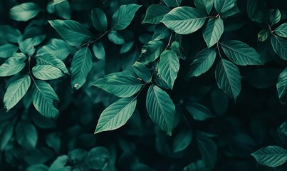 A close up of a green leafy tree branch