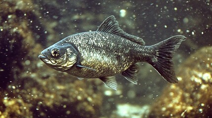 Poster - Close-Up of a Fish Swimming Underwater