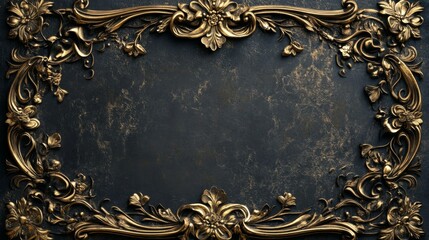 Poster - Ornate Baroque Frame on Dark Background