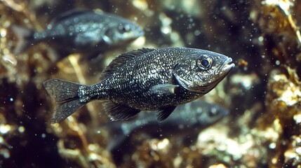 Sticker - Close-Up of a Fish Swimming Underwater