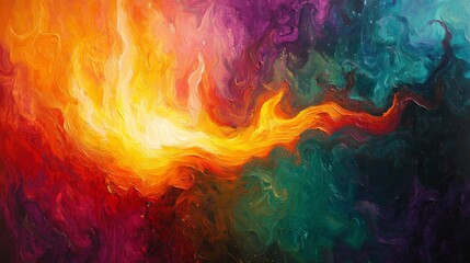 Poster - Vibrant Abstract Fire Swirl