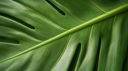 Poster - Monstera Leaf Close-Up