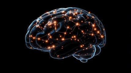 Poster - Abstract Brain Network with Glowing Connections