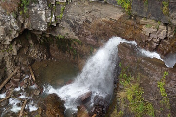 Poster - Beautiful golden waterfall in Mendelikha Park.