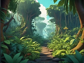 Abstract tropical jungle background